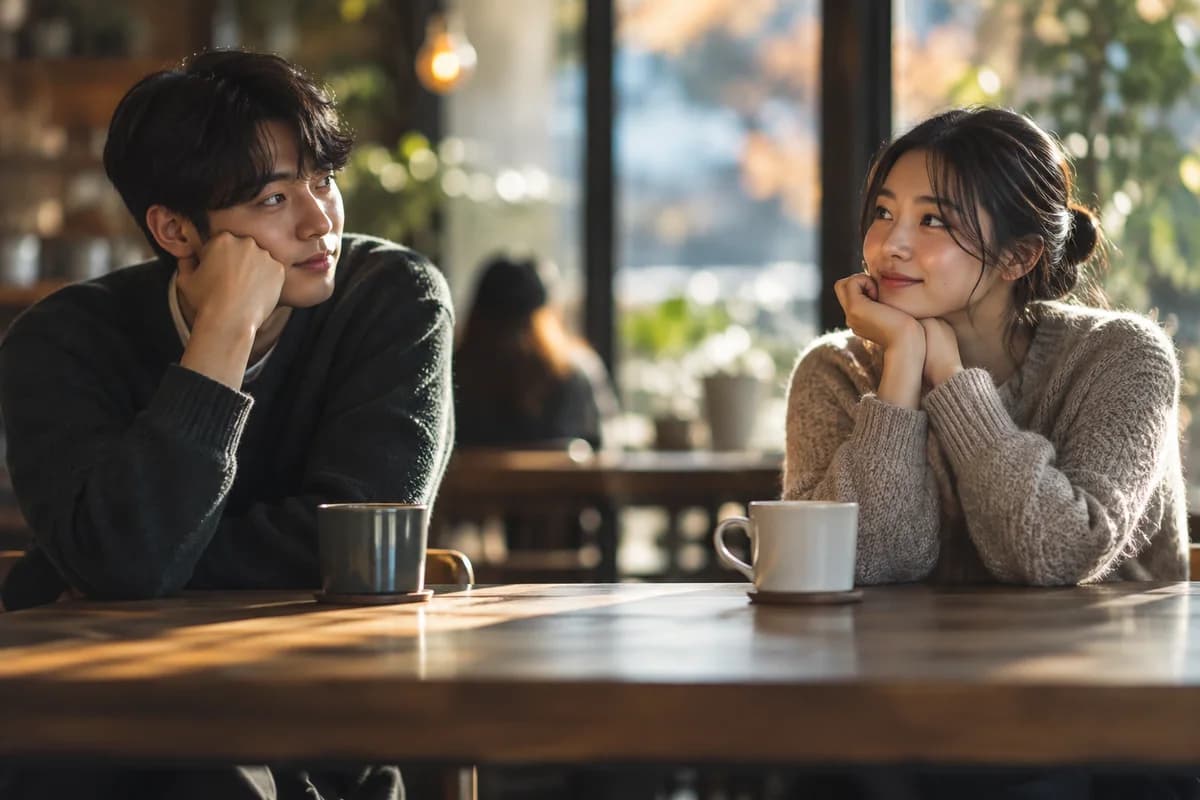 대화 침묵 어색함 주제를 표현한 이미지