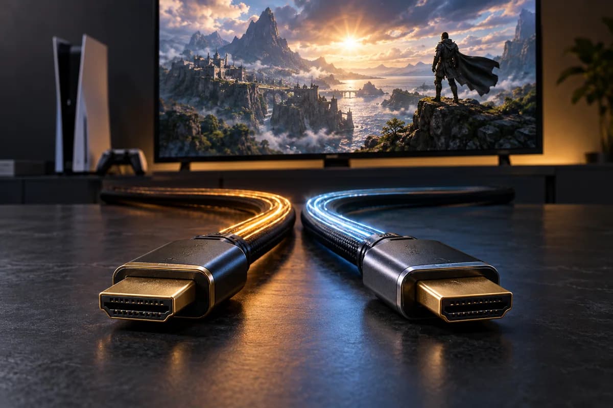 HDMI 2.0 2.1 차이 주제를 표현한 이미지
